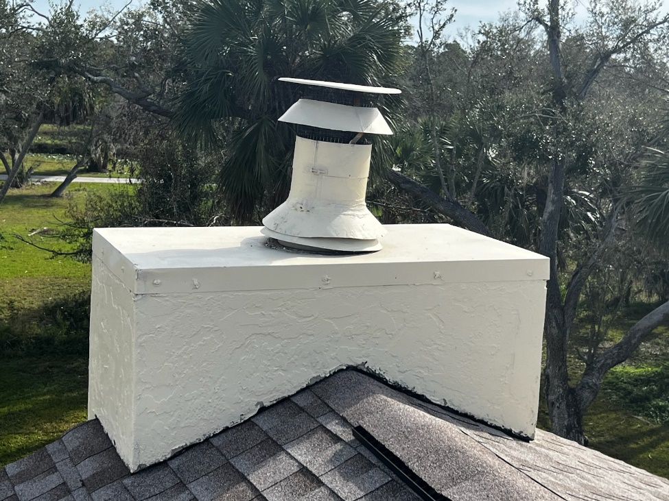 A white chimney. 