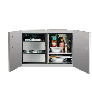 36″ 2-Drawer Dry Storage Pantry & Enclosed Cabinet Combo