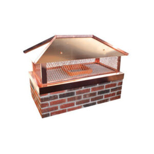 Copper Chimney Cap – Multi-Flue Cap with Hip and Ridge Lid, Outside Mount