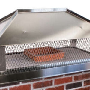 Stainless Steel Multi-Flue Chimney Cap with Hip and Ridge Lid, Outside Mount