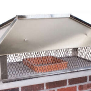 Stainless Steel Multi-Flue Chimney Cap with Hip and Ridge Lid, Top Mount