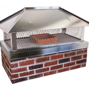 Stainless Steel Multi-Flue Chimney Cap with Hip and Ridge Lid, Outside Mount